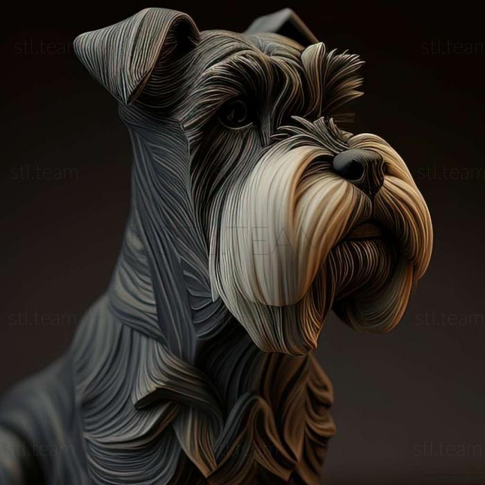 3D model Zwergschnauzer dog (STL)